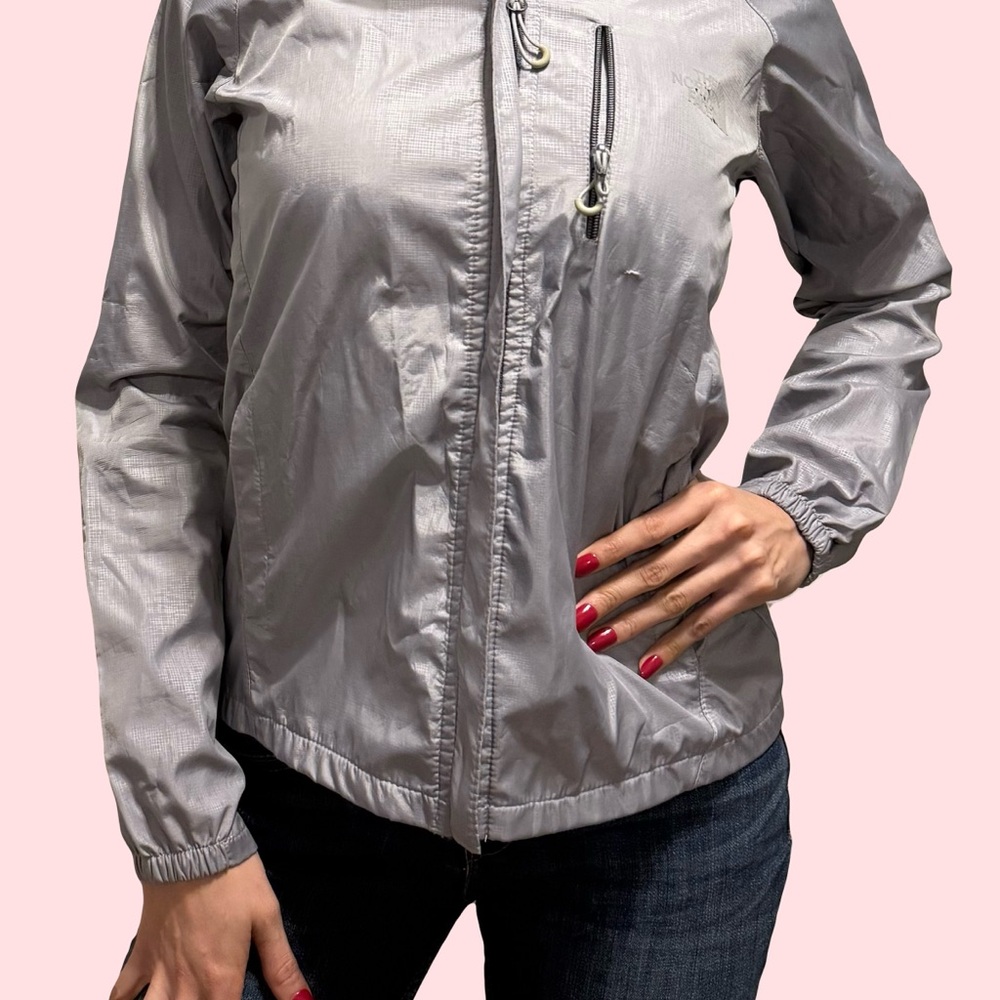Women's Silver Windbreaker Jacket